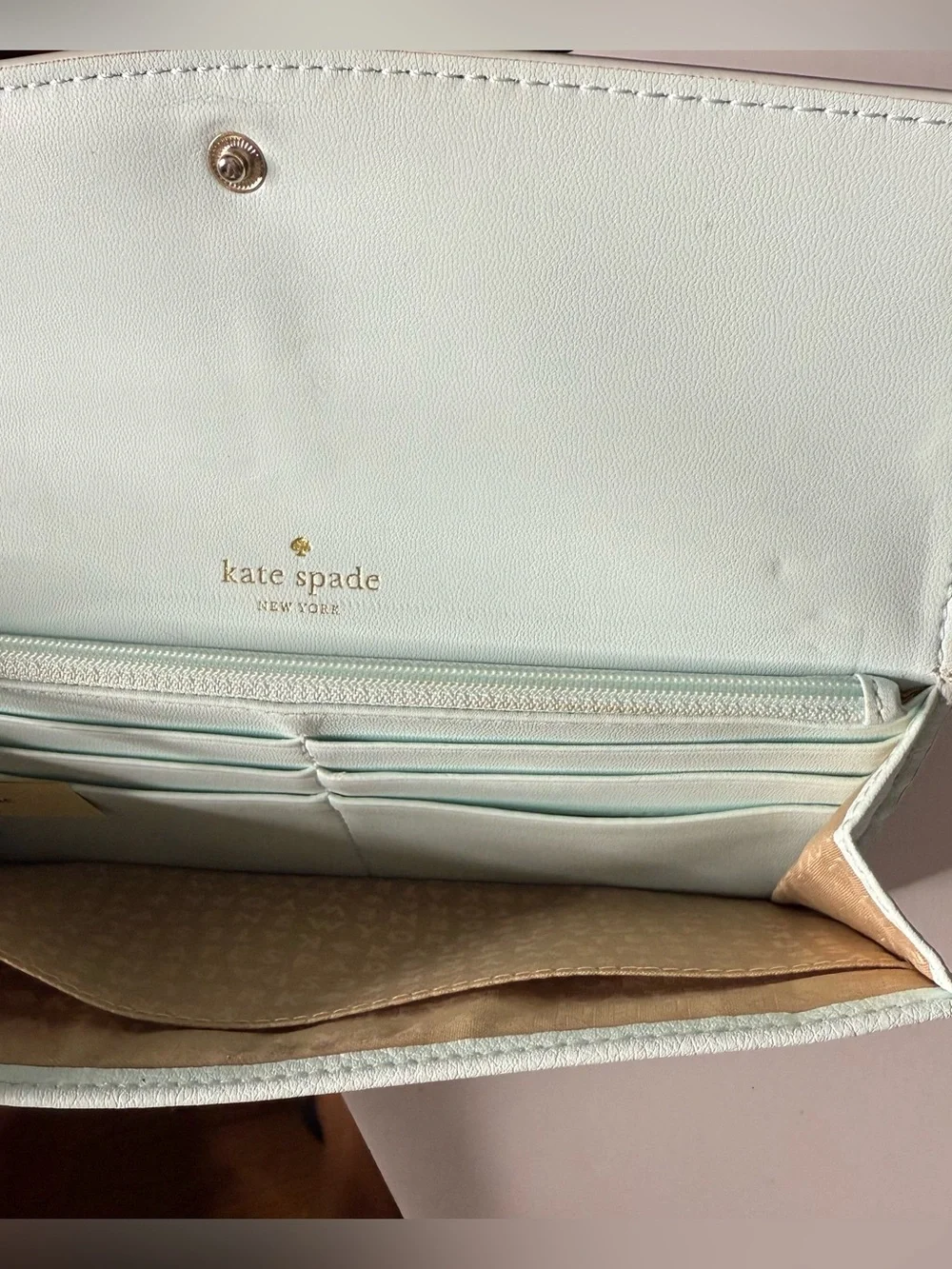 Kate Spade  Light Blue Leather Continental Wallet